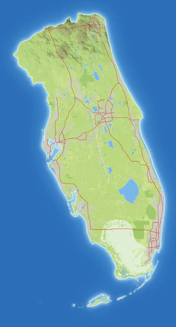 Vorschau-Karte von Leonida: die ganze Insel mit den sechs Regionen